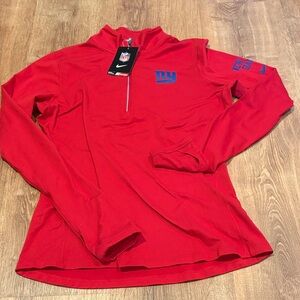 Nike New York Giants Red Long Sleeve Quarter Zip